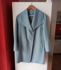 Cappotto lungo in lana blu