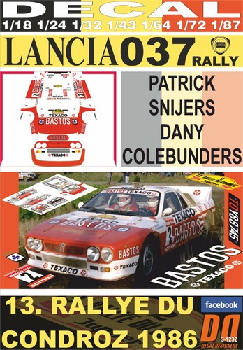Decal lancia 037 rally - 037,