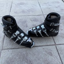 Scarponi da sci vintage Humanic in pelle a 5 fibbie molto puliti per l'età