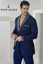 GIACCA DA CAMERA UOMO NAVIGARE IN COTONE INTERLOCK BLU CALDO COTONE