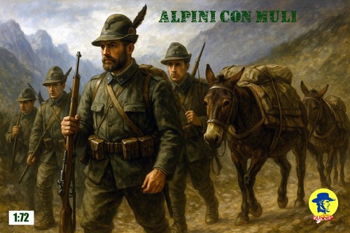 Alpini con muli wwi - "alpini,