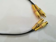CAVO AUDIO 2X RCA MASCHIO 2 X RCA FEMMINA STEREO DORATO DA 0,5 A 10 METRI DORATO