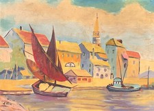 Dipinto barche da pesca