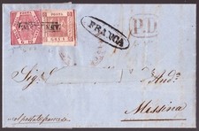 Italia Napoli, 10 grana falso V tipo su lettera (Chiavarello)  -GW50