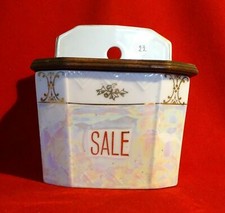 🟡 ANTICO CONTENITORE DEL SALE PER LA CUCINA IN PORCELLANA EPOCA 193 - 1031