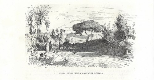 Stampa antica roma porta - antica,