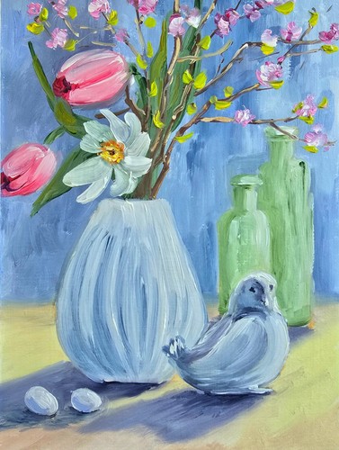 Quadro olio fiori - , tulipani