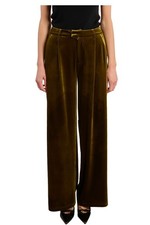 MOLLY BRACKEN pantaloni palazzo velluto liscio “olio” T1698DH, vita alta