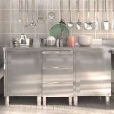 Mobili da cucina commerciali 3 pz in acciaio inox