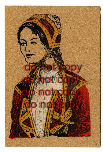 Cartolina sughero donna in - cartolina,