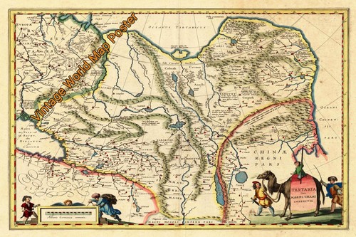 Vecchio poster mappa del - , mondo