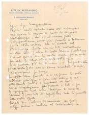 1940 S. GIOVANNI BIANCO Dott. Alessandro RIVA in visita a Milano - Autografo