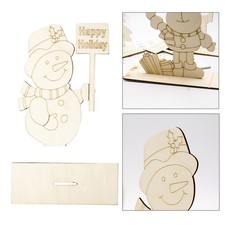  2 Pcs Piccole Figurine Di Pupazzi Neve Blocchi Legno Del Pupazzo