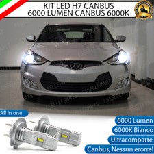KIT FULL LED HYUNDAI VELOSTER LAMPADE LED H7 6000K BIANCO NO ERROR 6000 LUMEN