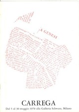 CARREGA Ugo. Plaquette della mostra di Milano, Galleria Schwarz 1971
