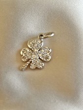 Charm Dodo Pomellato Quadrifoglio Diamante GRANDE Oro Bianco 18ct