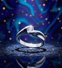 anello oro bianco 18 kt usato vintage donna Solitario Fidanzamento, matrimonio