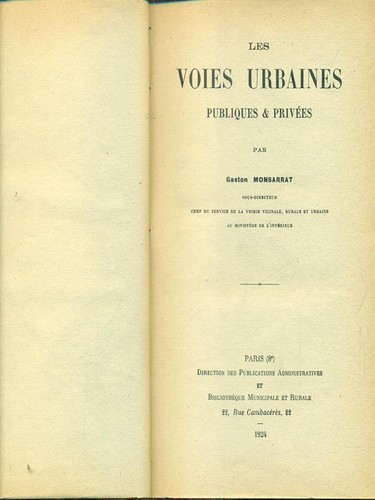 Les voies urbaines publiques - voies,
