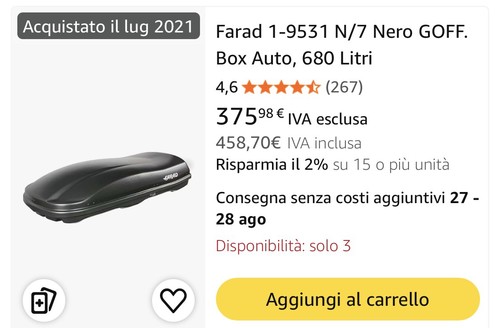 Box tetto auto - auto, farad