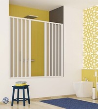 Box parete vasca doccia sopravasca doppia anta, cm.170x(h)150, apertura centrale