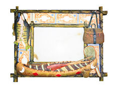 Cornice portafoto foto 14 x 9.5 m country pescatore canoa pesca mosca pesci