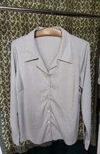 Camicia jersey donna tg46  grigio perla poliestere morbido bel colletto 