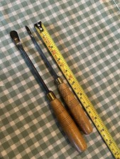 Vintage 1/2” & 3/16” A Hildick Swept Spoon Carving Gouges both Broad Arrow 1954