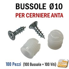 BUSSOLE NYLON ESPANSIONE D10x11 FISSAGGIO CERNIERE ANTA MOBILE BOCCOLA Ø1 TEFLON