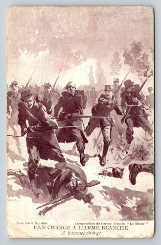 Ww1 cartolina carica - ww1, baionetta