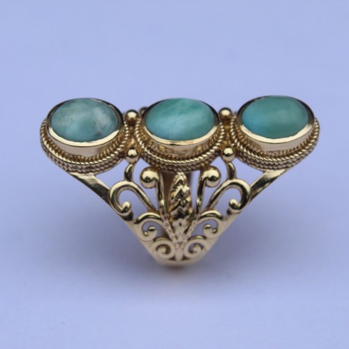 Anello pietra larimar - pietra,