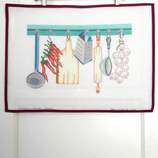 STUDIO 2 LTD. Scaffale porta utensili cucina tela punto ago dipinto a mano 13 reti