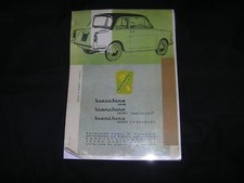 Manuale RICAMBI CARROZERIA  Autobianchi Bianchina CABRIOLET anni 1965 - 1970