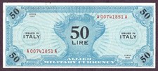 Italy lire banknote 1943 - italy,