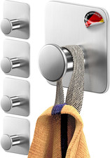 Ganci Adesivi, 5 Pezzi Appendi Accappatoio Bagno, Acciaio Inox, Porta Asciugaman