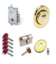 KIT SERRATURA TIPO CISA PORTA BLINDATA + CILINDRO + DEFENDER + BOCCHETTA INTERNA