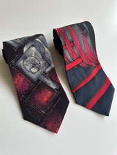 2 Cravatte ROBERT DASKAL in seta dipinte a mano - design astratto