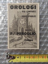 Antica pubblicità del 1926 Fratelli Miroglio Torino orologi campanili Piemonte