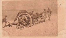 Obice in posizione di fuoco in