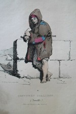 1827 AMAFI Salerno Costumi italia pescatore litografia di J. Boilly Parigi