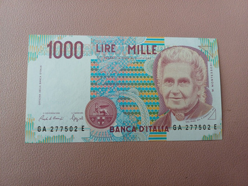 Banconota 1000 lire montessori - banconota,