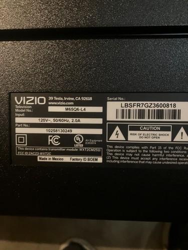 Vizio m65q6 serie - vizio, m65q6-l4