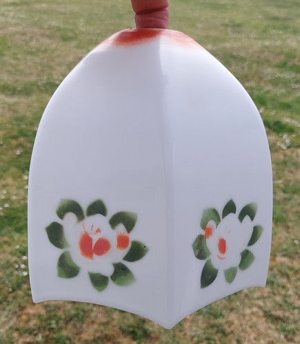 Vintage glass lampshade white - lampshade.,