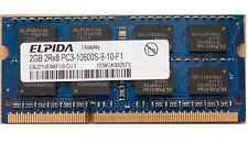 RAM MEMORIA 2GB 2Rx8 PC3-10600S 1333MHz DDR3 SODIMM NOTEBOOK PORTATILE LAPTOP