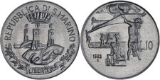 San Marino: 10 Lire Aluminum
