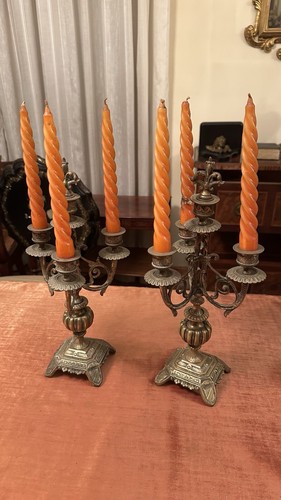 Coppia candelabri antichi - candelabri,