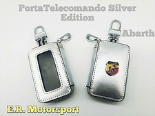 PortaTelecomando in Ecopelle SILVER Series Logo Metallico ABARTH