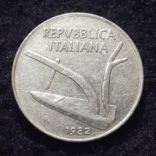 1982 Italy 10 Lire Plough