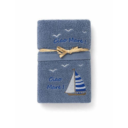 Set asciugamani bagno blu - asciugamani,