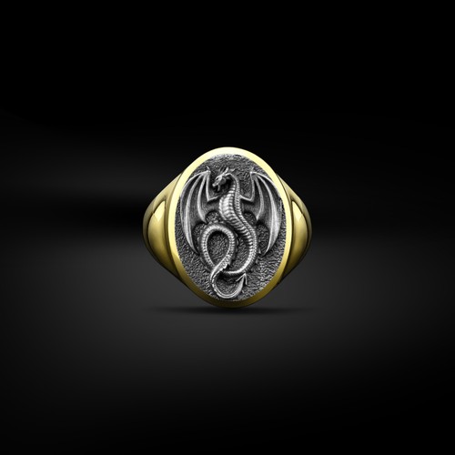 Anello uomo con - con, sigillo