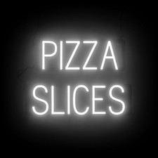 Insegna SpellBrite FETTE DI PIZZA | Insegna al neon Look, Luce LED | 20,8" x 15,0"
